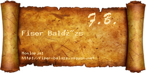 Fiser Balázs névjegykártya