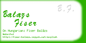 balazs fiser business card